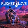Text: "ROCKETT LOVE WIRED FOR SOUND". 

Eine Jukebox mit Kabeln und Blitzen in einer verlassenen, stürmischen Landschaft., CD