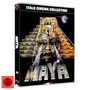Text: "ITALO CINEMA COLLECTION", "MAYA", "FSK 18". 
Illustration: Pyramid, Gesicht mit Lichtstrahlen aus Augen., Blu-ray Disc