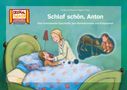Schlaf schön, Anton. Eine Illustration zeigt ein Kind im Bett, liebevoll von einer Frau betreut. Im Traum ein Affe auf einem Ast., Buch