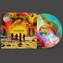 Text: "Sound of Smoke", "MIRAGE". Illustration: Bunte Planeten, Felsen, Personen im Vordergrund, farbenfrohe Platte., LP