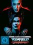 Texte: "4K Ultra HD + Blu-ray", "RENFIELD", "Nicolas Cage als Dracula", "FSK ab 16 freigegeben". Illustration zweier gruselig beleuchteter Männer, einer mit Ringen.