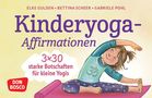 "Kinderyoga-Affirmationen, 3x30 starke Botschaften für kleine Yogis, Don Bosco." Illustration eines Kindes beim Yoga.
