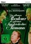 „Die seltsamen Abenteuer des geheimen Kanzleisekretärs Tusmann“, drei Männer in historischer Kleidung, grüner Hintergrund.