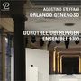 Text: Agostino Steffani, Orlando Generoso, Dorothee Oberlinger, Ensemble 1700. Logo oben links. Innenraum mit Bühnenbeleuchtung., 3 CDs