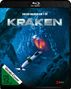 Text: "VON DEN MACHERN VON T-34", "KRAKEN", "Vorab-Cover", "FSK 12 beantragt". Ein U-Boot vor einem riesigen Tentakel., Blu-ray Disc