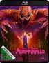 „R.L. Stine's Pumpkinhead“ in pinker Schrift. Kind mit Baseballschläger, Monster im Hintergrund, FSK 12 beantragt.