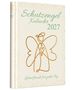 "Schutzengel Kalender 2027. Lebensfreude für jeden Tag." Illustration eines Engels mit Herz, goldene Linie auf hellem Hintergrund.