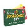 "Christmas 30 SECONDS 2go - Das Partyspiel für alle!" Box mit lachendem Masken-Logo und Schneeflocken., Spiele