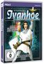 DVD-Hülle: "Ivanhoe" in großer Schrift, 52 Folgen auf 4 DVDs, FSK 0. Illustration eines Ritters mit erhobenem Schwert.