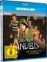 "Das Haus Anubis, Die komplette 1. Staffel, FSK ab 6" auf einem Blu-ray-Cover mit einer Gruppe Jugendlicher., Blu-ray Disc