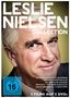 Text: "Leslie Nielsen Collection", "5 Filme auf 5 DVDs", ab 16 freigegeben. Nahaufnahme eines lächelnden Mannes., 5 DVDs