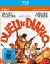 "DUELL in DIABLO" in Orange. James Garner und Sidney Poitier. Illustration: Cowboy-Szene mit Waffen und Pferden. FSK 16.