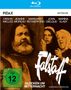 Texte: "PIDAX", "ORSO WELLES", "FALSTAFF", "GLOCKEN UM MITTERNACHT", "FSK ab 12 freigegeben". Eine Szene mit drei Personen.