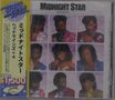 "Midnight Star" und japanischer Text auf gelbem Streifen links. Neun Personen in bunten Outfits in einem 3x3 Raster.