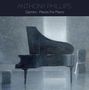 "Anthony Phillips" und "Gemini - Pieces For Piano" stehen oben. Ein stilles, graues Klavier in einem leeren Raum., 2 CDs