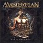 "Masterplan" und "Metalmorphosis" in goldener Schrift. Eine metallene, humanoide Figur im Zentrum auf dunklem Hintergrund., CD