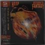 Texte: "HEEP", "RETURN TO FANTASY". Ein organisches, feuriges Gebilde auf dunklem Hintergrund, erinnert an ein Gemälde., CD
