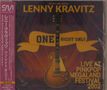 Texte: "LENNY KRAVITZ", "ONE NIGHT ONLY", "LIVE AT PINKPOP MEGALAND FESTIVAL 2002". Illustration: Gitarre vor Sonnenstrahlen., 2 CDs