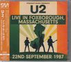 "Straight Music presents U2 Live in Foxborough, Massachusetts, 22nd September 1987" steht auf stilisierter Konzertbühne., 2 CDs