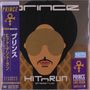 "PRINCE", "HITnRUN phase two" in weißem Text. Illustration eines Gesichts mit großem Afro, runden Sonnenbrillen und kleinem Schnurrbart.