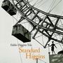 Text: "Eddie Higgins Trio, Standard Higgins." Riesenrad mit Gondeln, Frau steht auf einem Podest, kontrastreiches Design.