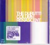 Text auf buntem Streifenhintergrund: "THE DURUTTI COLUMN RENASCENT 11 TRACK CD WITH 1 BONUS ‘ALL THEY SEE IS FIRE’ FACD 2.51", CD