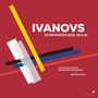 „IVANOVS Symphonies Nos. 19 & 21“. Illustration: Bunte, sich kreuzende Balken auf rotem Hintergrund., CD