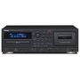 TEAC Kassettendeck/CD-Player mit Display zeigt "CD" und Zeit. Links Kassettenschacht, rechts Bedienelemente. 
