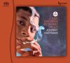 Text: "I Just Dropped By to Say Hello Johnny Hartman". 
Illustration eines Mannes mit Zigarette und Rauch., Super Audio CD