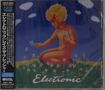 Linker Text auf Japanisch, darunter Preisangaben. Kind mit Blumen auf Wiese. Schriftzug "Electronic"., CD