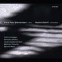 Oben: "Frank Peter Zimmermann violin, Heinrich Schiff violoncello". Namen von Honegger, Martinů, Bach, Pintscher, Ravel. Schatten und Lichtmuster im Hintergrund.
