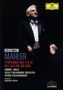 "Bernstein Mahler Symphonies Nos. 9 & 10 Das Lied von der Erde" steht in weiß/rot. Ein Dirigent in Frack hebt die Hände., 2 DVDs