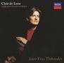 "Clair de Lune, Debussy Piano Works, Jean-Yves Thibaudet". Oben rechts das Decca-Logo. Eine Person mit ernstem Ausdruck.
