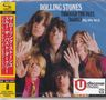 "ROLLING STONES THROUGH THE PAST, DARKLY (Big Hits Vol.2)" und japanischer Text. Fünf Männer mit erhobenen Händen., CD
