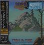"YES", "FROM A PAGE", "NEW MUSIC FRIDAYS". Eine Illustration zeigt eine fantasievolle Berglandschaft mit Tempel.