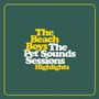 „The Beach Boys The Pet Sounds Sessions Highlights“ in gelber und weißer Schrift auf grünem Hintergrund mit gelbem Rahmen., 2 CDs