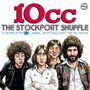Logo mit roten "10cc", darunter "The Stockport Shuffle", vier Cartoon-Musiker, einer trägt "Bad Boy" und "I'm with Stupid"., 6 CDs und 1 DVD