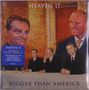 "Heaven 17", "Bigger Than America". Gemälde mit vier Männern in Anzügen, formales Setting, ernste Gesichter., LP