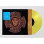 Text: "THE MISSION CHILDREN", "Includes the singles...", Illustration eines Medaillons mit Gesicht auf gelbem Vinyl., LP