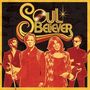 Text: "SOUL BELIEVER" im Retro-Stil. Illustration von vier Personen mit Musikinstrumenten und Mikrofon, stilisiert in Rot-Orange., Single 12"