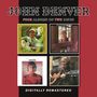 "JOHN DENVER, FOUR ALBUMS ON TWO DISCS, DIGITALLY REMASTERED." Vier Albumcover von John Denver in einem Raster., 2 CDs