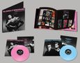 „ALASKA Y DINARAMA deseo carnal XL“ auf Albumcover. Zwei Schallplatten, rosa und blau. Fotobuch mit Collage., 2 LPs