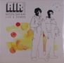 "Moon Safari Live & Demos" und "Limited Edition White Vinyl". Zwei Figuren in einer skizzenhaften Illustration., LP