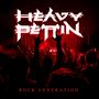 "Heavy Pettin" in großen stilisierten Buchstaben, darunter "Rock Generation". Menschenmasse bei einem Konzert mit roten Lichtern., LP