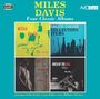 Titel: "MILES DAVIS Four Classic Albums" mit Abbildungen von vier Albumcovern und Erwähnung bekannter Jazzmusiker.