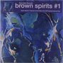 "brown spirits #1" und "Soul Jazz Records". Abstrakte Kunst in Blau, mit dynamischen Formen und Spritzer in Weiß und Orange., LP