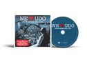 „WE ❤️ UDO - Das Udo Lindenberg Tribute Album.“ Bild eines Mannes mit Hut vor Stadtpanorama. CD daneben., CD
