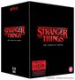 „Netflix“, „Stranger Things: The Complete Series“, 4K Ultra HD HDR. Schwarze Box mit rotem und weißem Text.