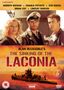 Text: "Andrew Buchan, Franka Potente, Ken Duken, Brian Cox, Lindsay Duncan, Alan Bleasdale's The Sinking of the Laconia"

Drei Personen, eine in Uniform, vor einem U-Boot; Artwork zu einem Kriegsdrama.