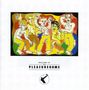 „WELCOME TO THE PLEASUREDOME“ steht unter einer bunten Illustration von fünf stilisierten, teils unbekleideten Figuren.
